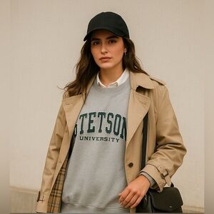 Vintage 90s  The Cotton Exchange Stetson University Sweatshirt Gray Size XL USA